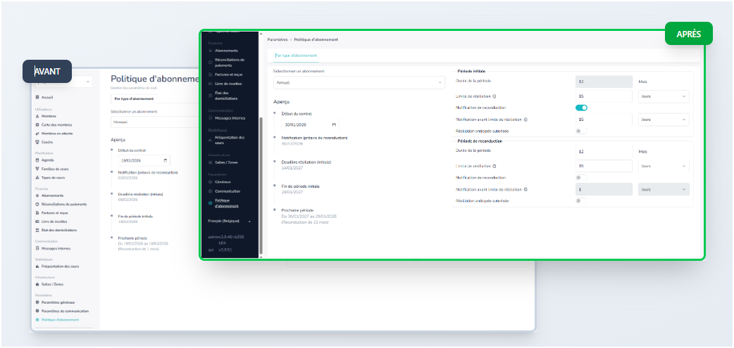 Refonte visuelle de l'interface admin
